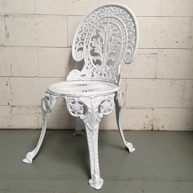 CHAIR, Garden - Metal White Lacework